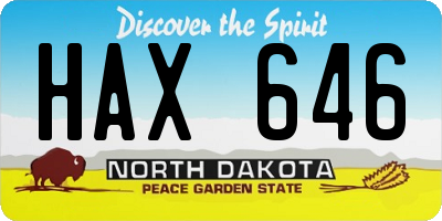 ND license plate HAX646