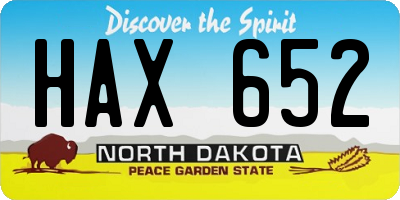 ND license plate HAX652