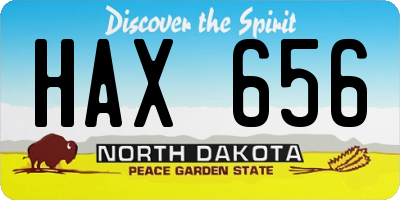 ND license plate HAX656