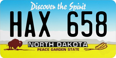 ND license plate HAX658