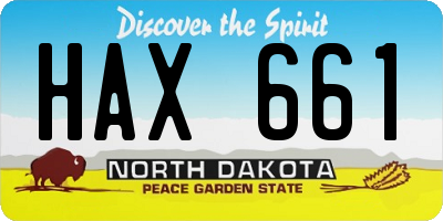 ND license plate HAX661