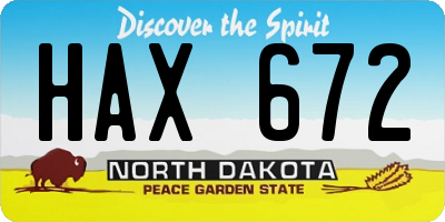 ND license plate HAX672