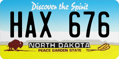 ND license plate HAX676