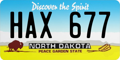 ND license plate HAX677