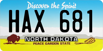 ND license plate HAX681