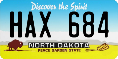 ND license plate HAX684