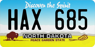 ND license plate HAX685