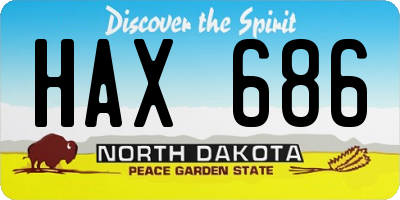 ND license plate HAX686