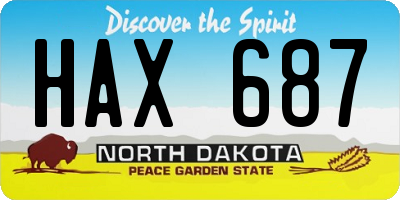 ND license plate HAX687