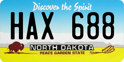 ND license plate HAX688