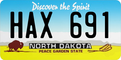 ND license plate HAX691
