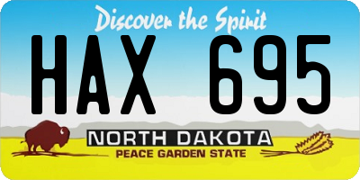 ND license plate HAX695