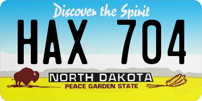 ND license plate HAX704