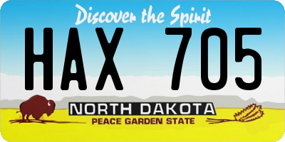 ND license plate HAX705