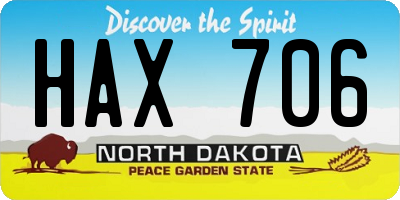 ND license plate HAX706