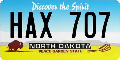 ND license plate HAX707