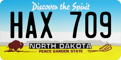 ND license plate HAX709