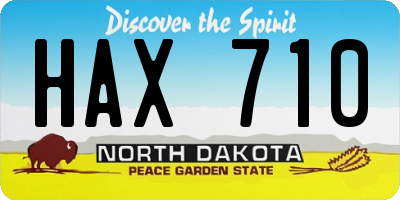 ND license plate HAX710