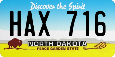 ND license plate HAX716