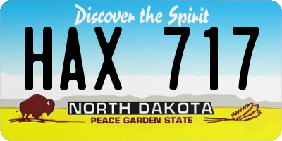 ND license plate HAX717