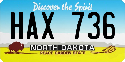 ND license plate HAX736