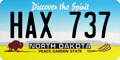 ND license plate HAX737