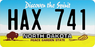 ND license plate HAX741