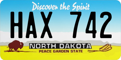 ND license plate HAX742