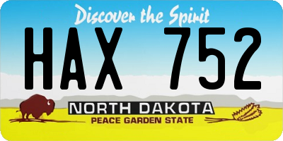 ND license plate HAX752