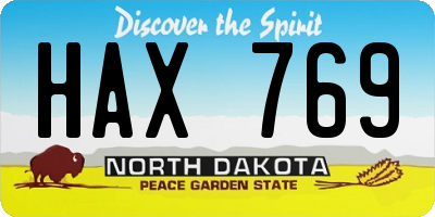 ND license plate HAX769