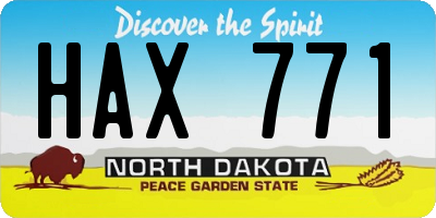 ND license plate HAX771