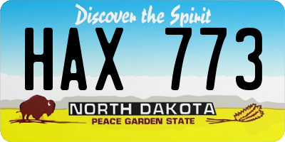 ND license plate HAX773