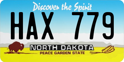 ND license plate HAX779