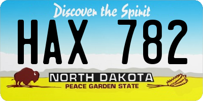 ND license plate HAX782