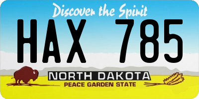 ND license plate HAX785