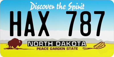 ND license plate HAX787