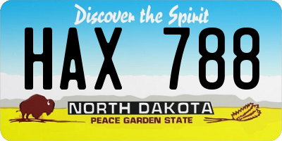 ND license plate HAX788