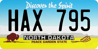 ND license plate HAX795