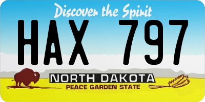 ND license plate HAX797