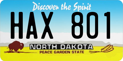 ND license plate HAX801