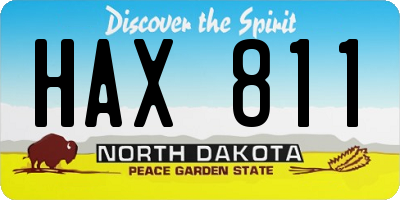 ND license plate HAX811