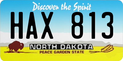 ND license plate HAX813