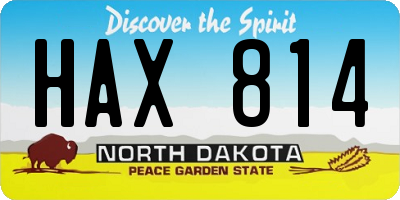 ND license plate HAX814