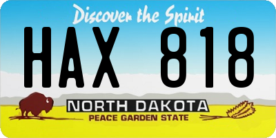 ND license plate HAX818