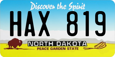 ND license plate HAX819