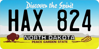 ND license plate HAX824