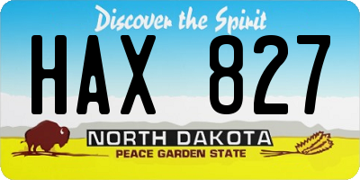 ND license plate HAX827