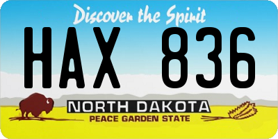 ND license plate HAX836