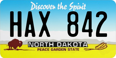 ND license plate HAX842