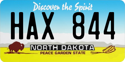 ND license plate HAX844